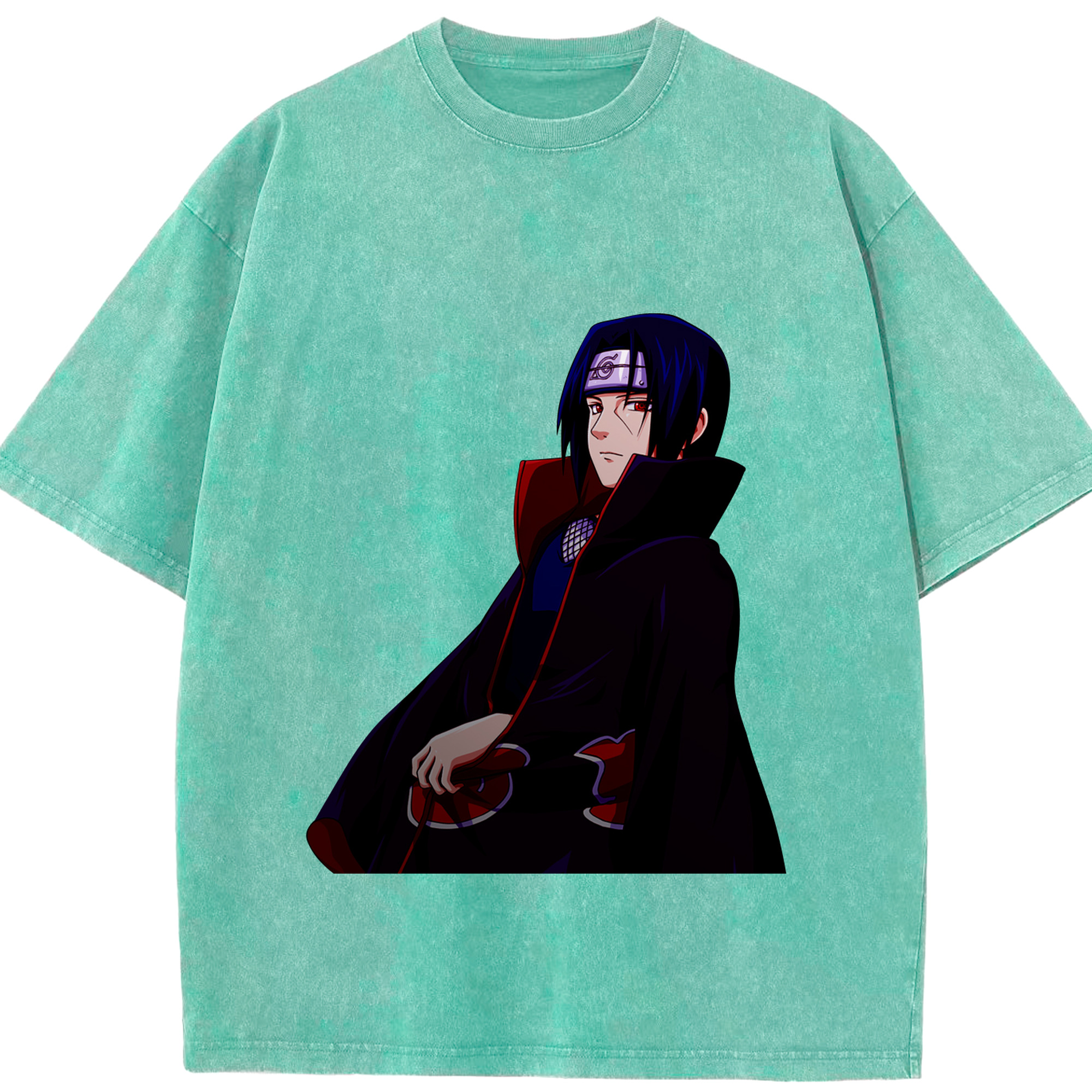 （画像用） NARUTO -ナルト- うちは イタチ Uchiha Itachi 綿100% ヴィンテージ風 半袖Tシャツ（フロントプリント）